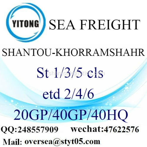 Fret maritime Port de Shantou expédition à Khorramshahr